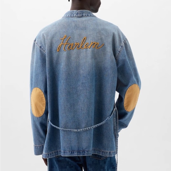 GAP × DAP Unisex Organic Cotton Denim Wrap Jacket Harlem in Light Indigo M/L - Picture 4 of 12